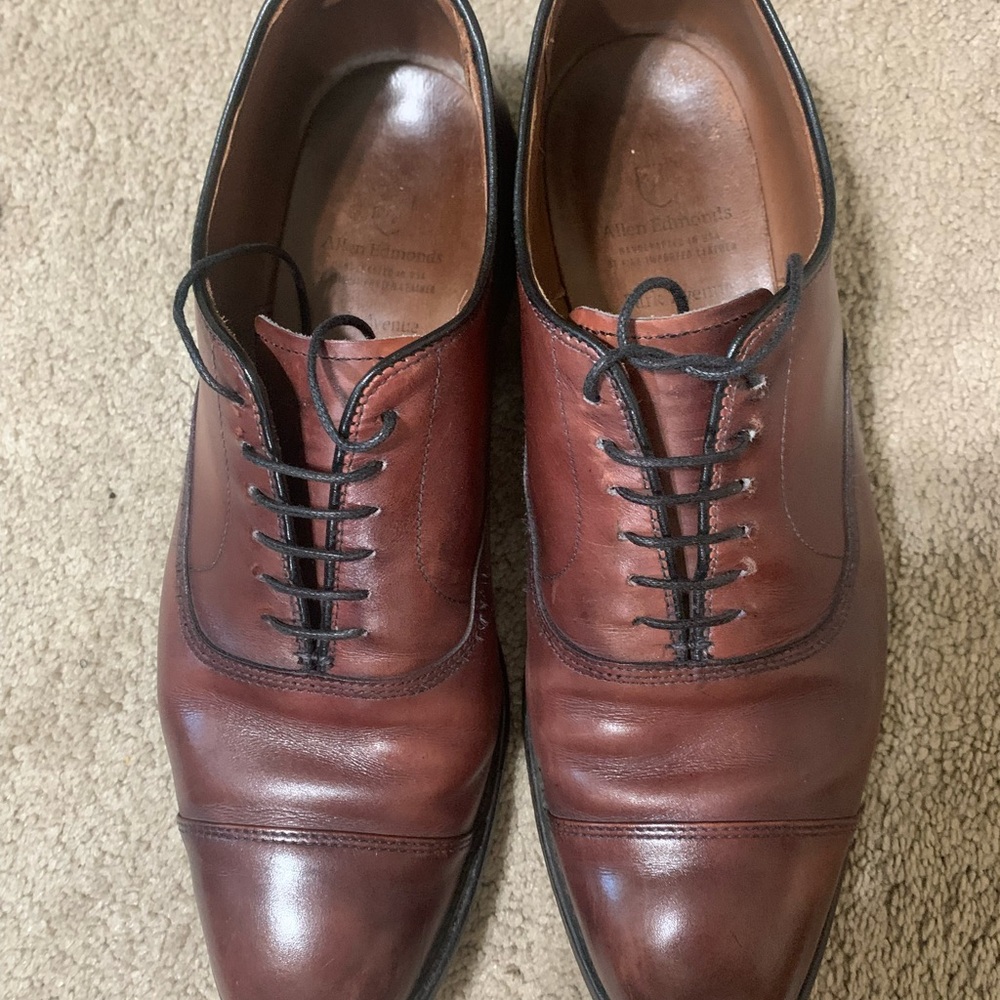 Allen Edmonds Brown Cap-Toe Oxford Shoes 10 1/2 D